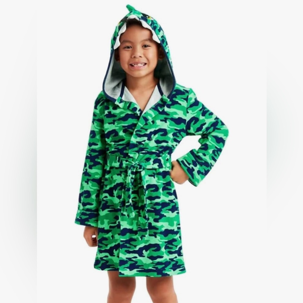 Size XXS 2-3 Bath Robe Swim Coverup Soft French‎ Terry Belt Hood Lizard